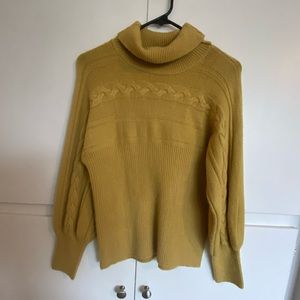 mustard bell sleeve sweater
